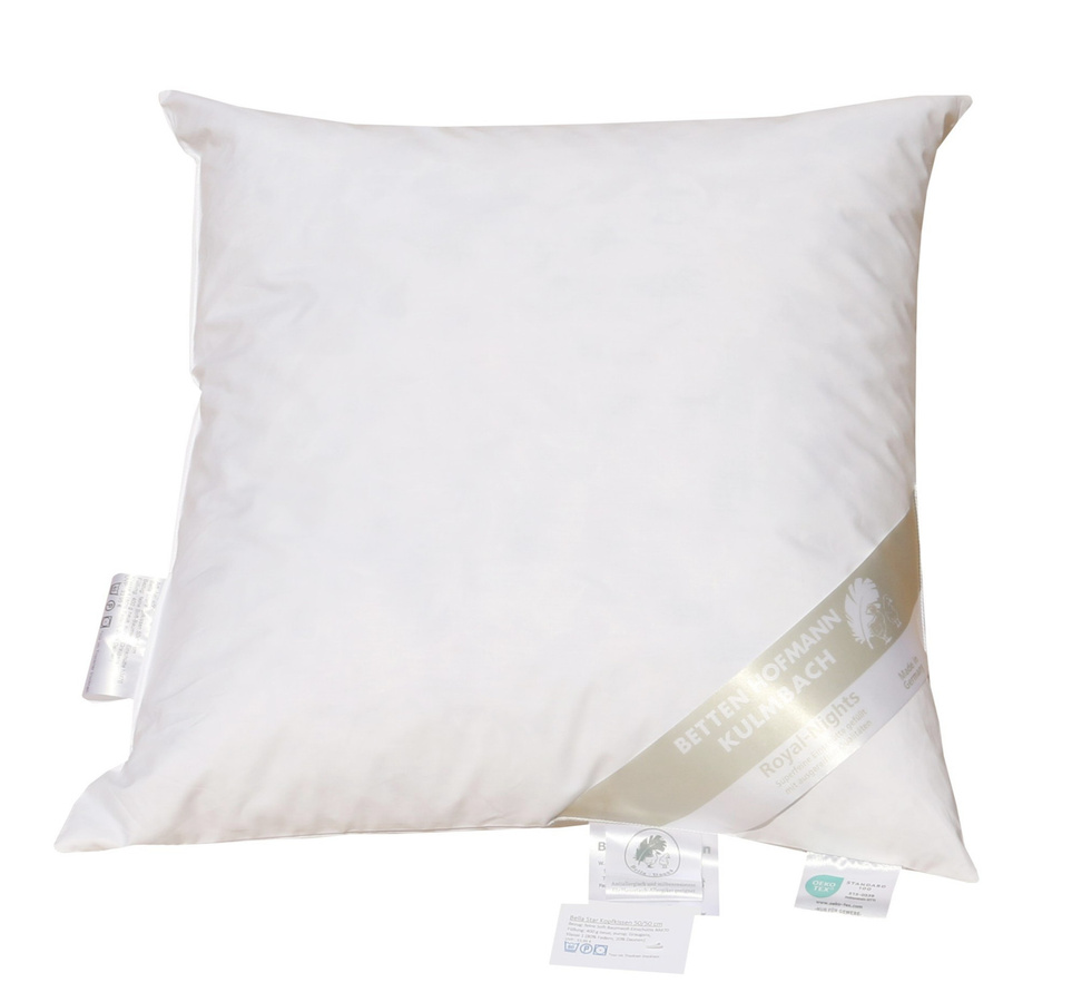 Bella Star Kopfkissen mit Daunen-Feder-Mix in Weiß, B/B: 50 x 50 cm - Bild 1