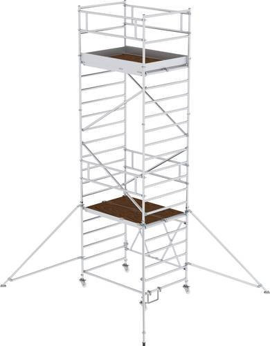 MUNK Günzburger Steigtechnik Klappgerüst aus Aluminium in Silber, B/T: 180 x 135 cm, Plattform-Höhe: 4,80 m, maximale Arbeitshöhe: 6,80 m - Bild 1
