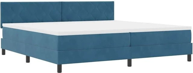 vidaXL LED Boxspringbett mit Matratze in Dunkelblau aus Samt, B/T/H: 200 x 200 x 280 cm - Bild 1