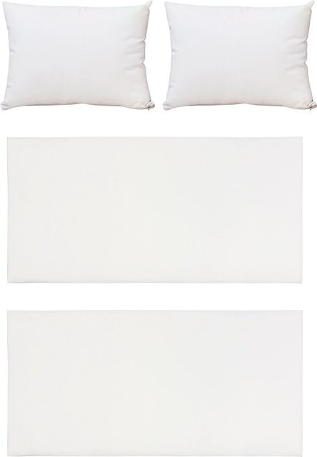 4er Kissen-Set für Lounge-Set Bostonia in Beige aus Polyester, rechteckig - Bild 1