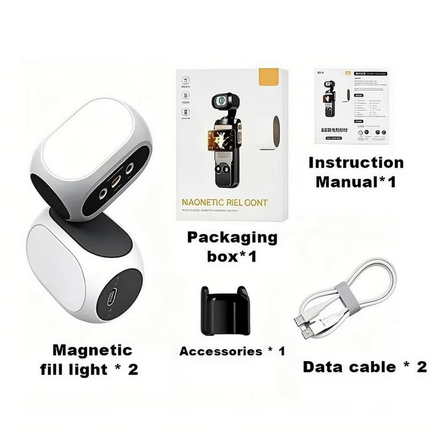 DJI Mini-Magnet-LED-Fülllicht in Weiß für OSMO Pocket 3 Kamera-Zubehör mit einstellbarer Helligkeit - Bild 2