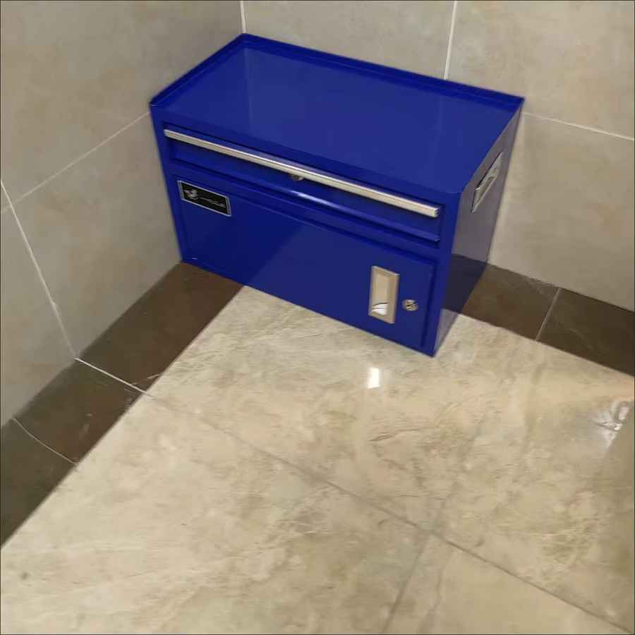 Abschließbarer Aufbewahrungsschrank von MOYU aus Metall mit Türen und Schubladen, Schwarz oder Blau, modern und glänzend für Büro, Home-Office oder Garage - Bild 2