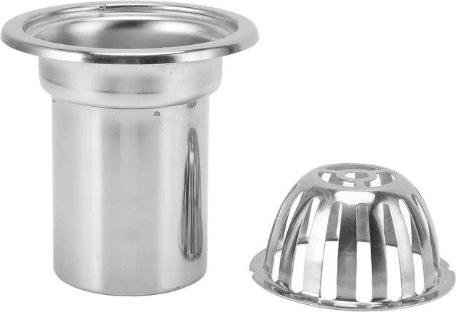 mfySpace Dachbodenablauf aus Edelstahl in Silber, runder Regeneimer für Balkon und Outdoor, Durchmesser: 10,16 cm - Bild 1