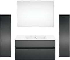 Get2You Badmöbel-Set twenty one, 5-teilig, grau und weiß, mit Waschbecken und LED-Beleuchtung, B/H/T: 92 x 1,5 x 51 cm - Bild 1