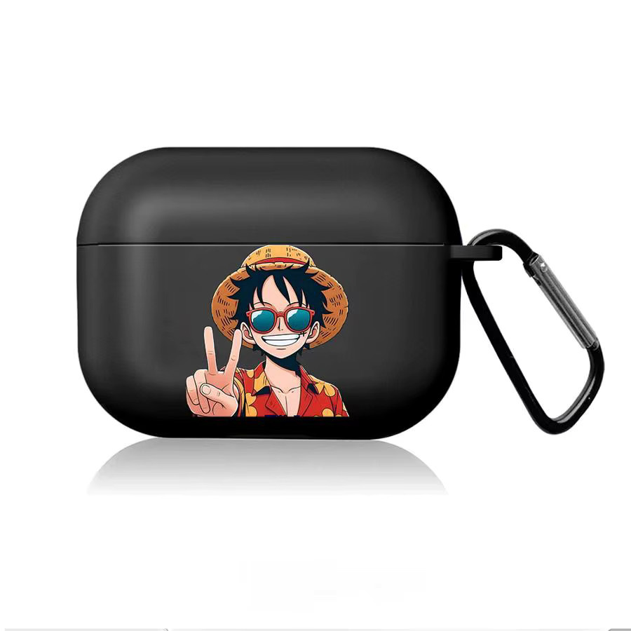 Schutzhülle für Apple AirPods Pro mit One Piece Anime-Charakter-Muster in Schwarz - Bild 2