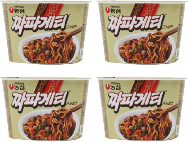 Nongshim Jjapagetti Ramen-Asia-Suppe Becher 4 x 123 g - Bild 1