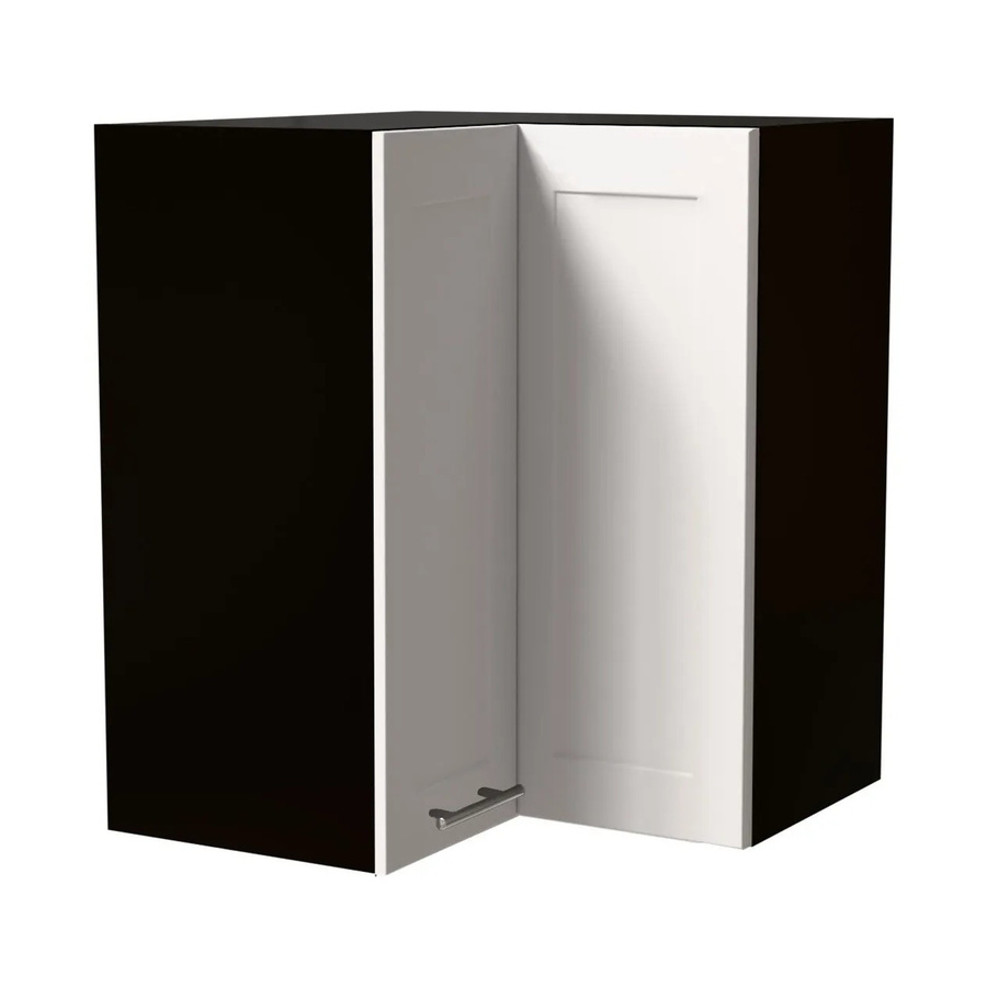 Feldmann-Wohnen Eckhängeschrank Oslo W12/60 in Schwarz und Weiß Matt mit Soft-Close-Türen, B/T/H: 60 x 60 x 72 cm - Bild 2