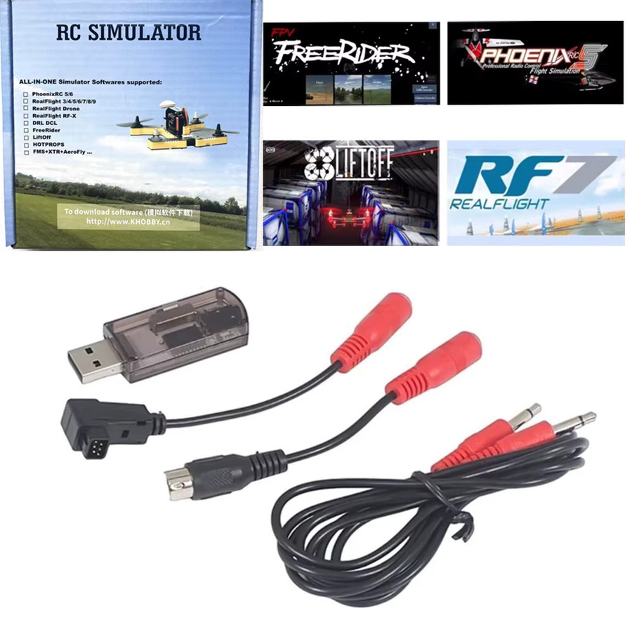 22-in-1 Wireless Simulator Dongle für Phoenix G5 G6 G7 RC Flight Simulator, Bluetooth Verbindung für Hubschrauber, Flugzeug und Drohnen Training, Schwarz - Bild 5