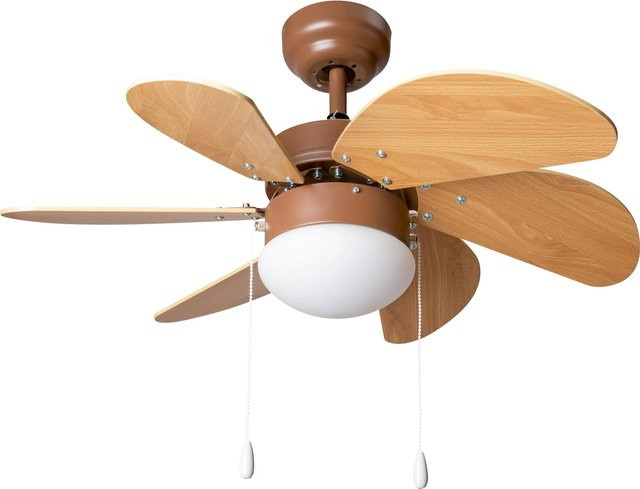 CMI Deckenventilator mit Licht in Holzoptik, Braun, Durchmesser: 76 cm - Bild 1