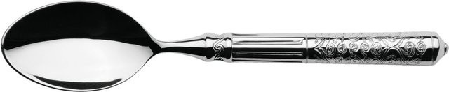 VEGA Vorspeisenlöffel und Dessertlöffel Marokko aus Edelstahl mit Hohlgriff, Silber, 6er Pack, Länge: 18,6 cm - Bild 1