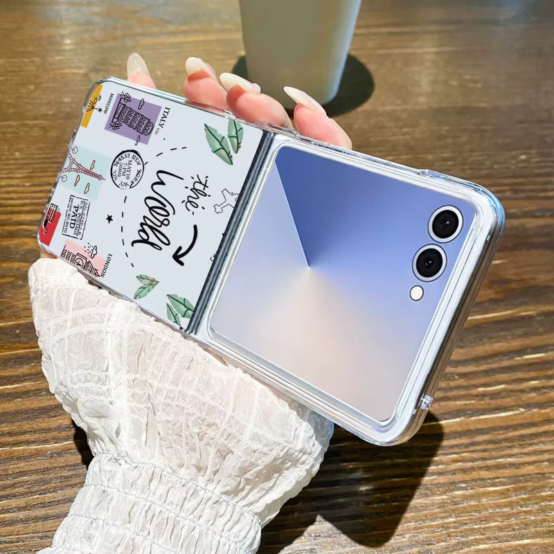 YISHANGOU Transparente Handyhülle aus hartem PC mit romantischem Design für Samsung Galaxy Z Flip 6, Z Flip 5 und Z Flip FE - Bild 4