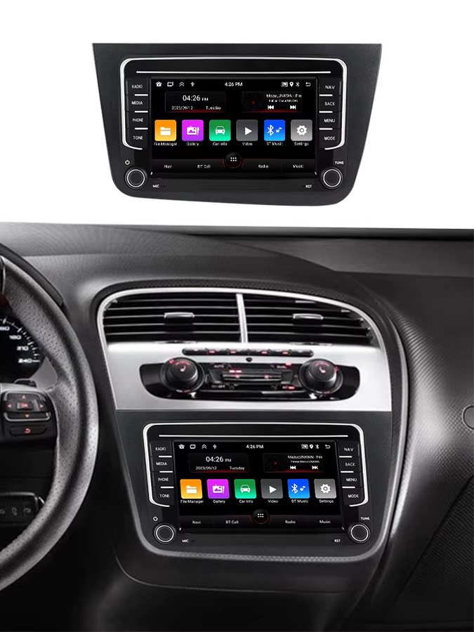 NAVIFANS Android 15 Autoradio für Seat Altea 2004-2015 und Toledo 2004-2009, Multimedia-Player mit CarPlay, GPS und Navigation, 2 Din Stereo-Headunit, Schwarz - Bild 4