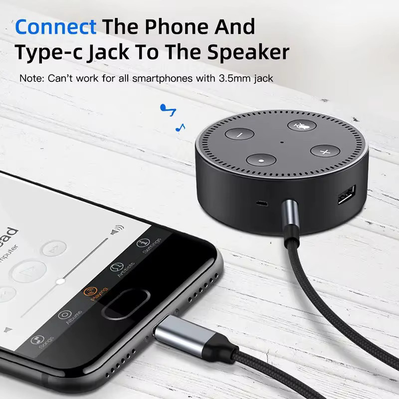Mrgabwte USB-C auf 3,5 mm Klinke Audiokabel in Schwarz für iPhone 16 Pro, Xiaomi und Huawei - Bild 4