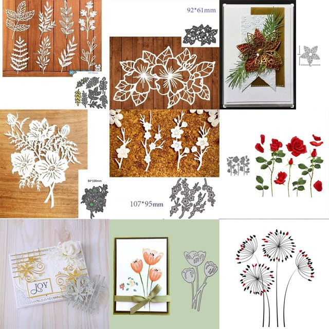 Metall Stanzform Rosen und Blätter für Scrapbooking und Bastelarbeiten - Bild 1