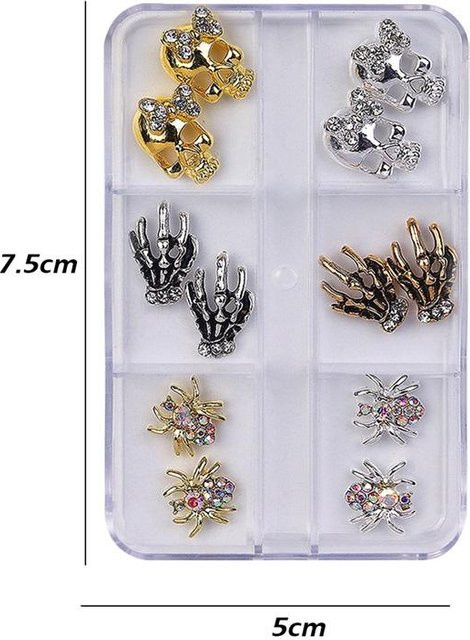 Koogeelife Nagelkunst Zubehör, 3D Legierung Metall, Glänzend, White - Bild 1