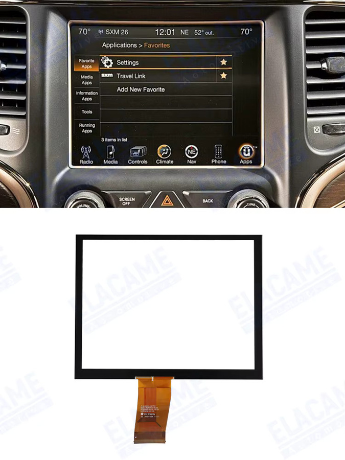 ELACAME Ersatz 8,4 Zoll Uconnect 4C UAQ Touchscreen Digitizer für Radionavigation passend für RAM Jeep Compass und Dodge Challenger - Bild 4