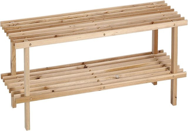 Zeller Schuhregal aus Kiefer in Natur mit 2 Ablagen B/H/T: 29,5 x 80 x 26 cm - Bild 1