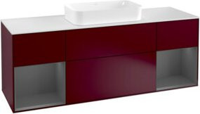 V&B Waschtischunterschrank Finion mit Wandbeleuchtung, Farbe Anthrazit lackiert, Breite: 160 cm, Tiefe: 50,1 cm, Höhe: 50,1 cm - Bild 1