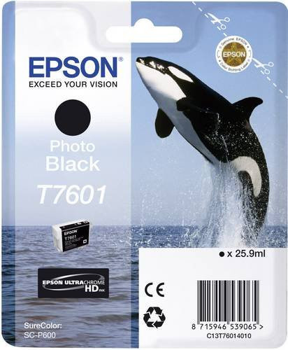 Epson Original Photo T7601 Tintenpatrone Schwarz für SureColor SC-P600 - Bild 1