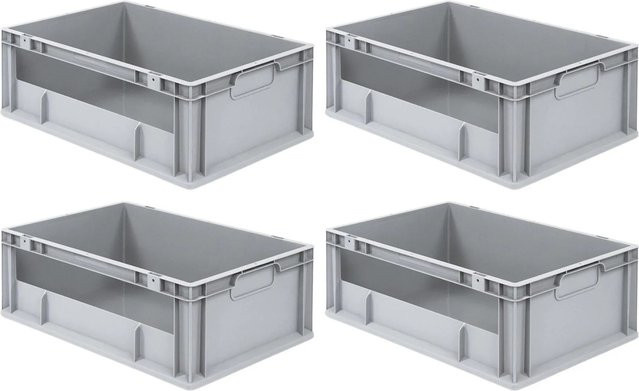 PROREGAL SuperSparSet 4x Eurobox NextGen Insight Eurobehälter Transportbox, Grau, H x B x T: 22 x 40 x 60 cm, 44 Liter - Bild 1