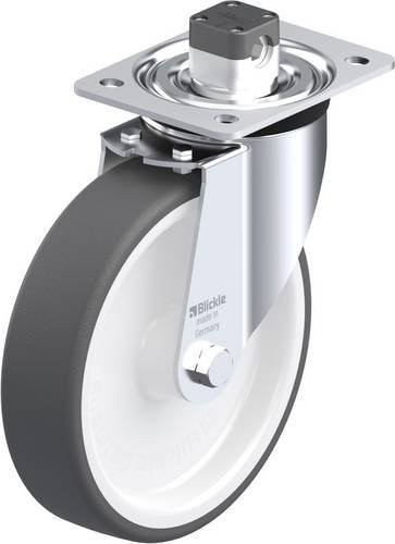 Blickle L-POTH 200G-CS11 Lenkrolle mit Feststeller in Grau und Weiß, Rad-Durchmesser: 20 cm, Tragfähigkeit: 400 kg - Bild 1