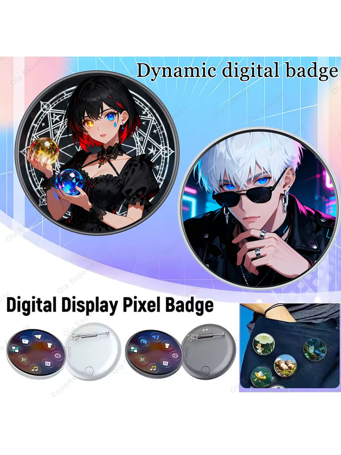 Ola Esporte Intelligentes dynamisches elektronisches Abzeichen in Weiß für Anime-Merchandise und Gaming-Peripheriegeräte - Bild 7