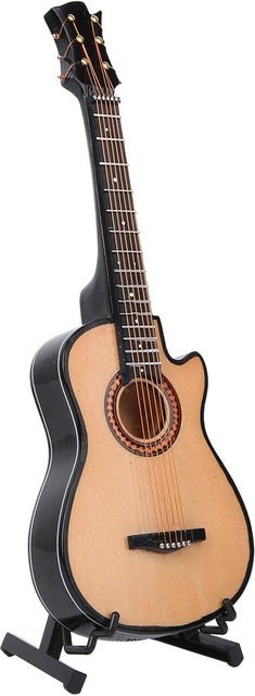 GoolRC Miniatur Akustikgitarrenmodell aus Holz in Braun, Schreibtischdekoration, Höhe: 20 cm - Bild 1