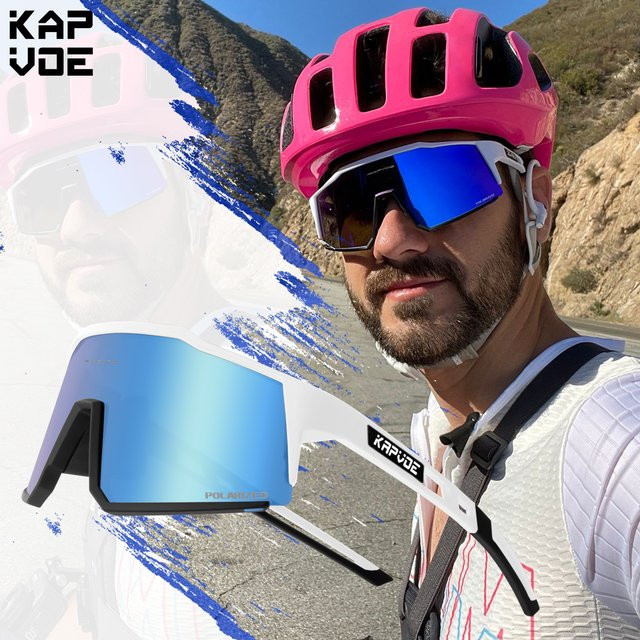 Kapvoe Sonnenbrille, Sportsonnenbrille, polarisiert, Vollrand, Kunststoff - Bild 1