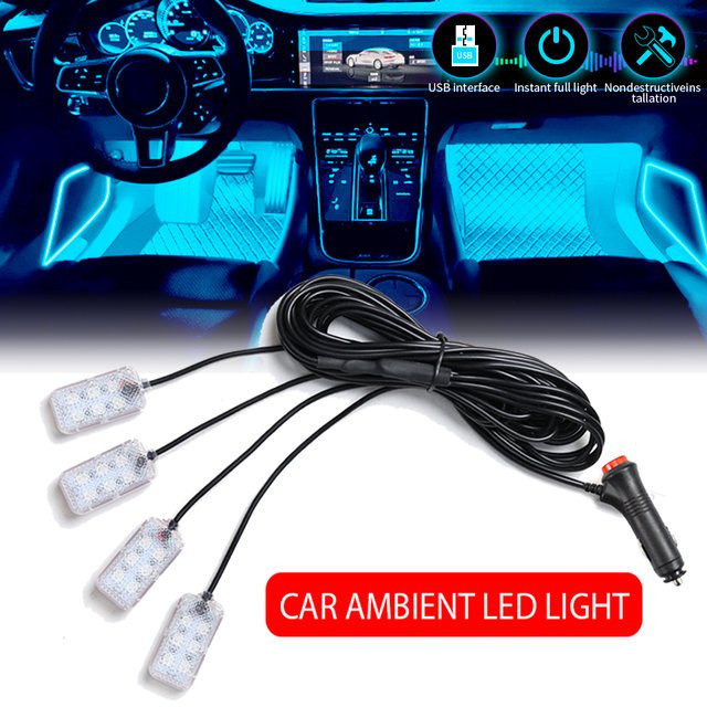 WUMFIRE RGB LED Fußraumbeleuchtung für dein Auto mit USB- und Zigarettenanzünder-Anschluss - Bild 1