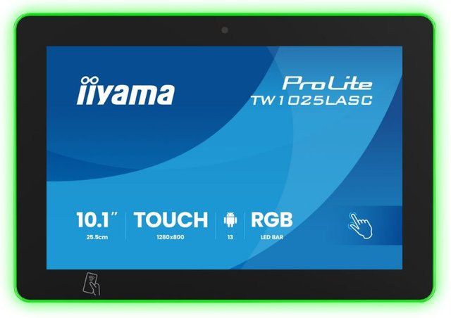 iiyama ProLite TW1025LASC-B3PNR Touch-Monitor mit 10,1 Zoll WXGA IPS-Display, Android, Ethernet/LAN, Schwarz - Bild 1