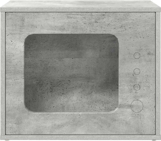 vidaXL Katzenhaus in Grau aus Holzwerkstoff und Steinoptik, B/T/H: 51 x 30 x 42 cm - Bild 1