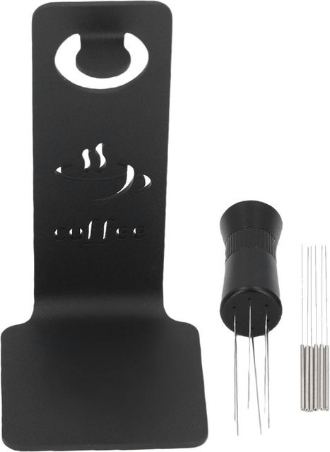 CosyHome Magnetisches Kaffeeverteilungswerkzeug mit Ständer und 0,35 mm Edelstahlnadeln in Schwarz - Bild 1