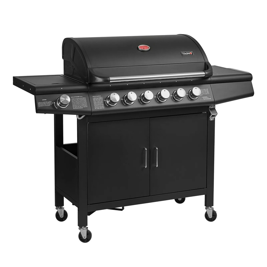 Taino Red 6+1 Gasgrill Grillwagen in Schwarz mit Edelstahl-Brennern - Bild 2