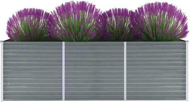Furnicato Garten-Hochbeet aus verzinktem Stahl in Grau, B/T/H: 240 x 80 x 77 cm - Bild 1