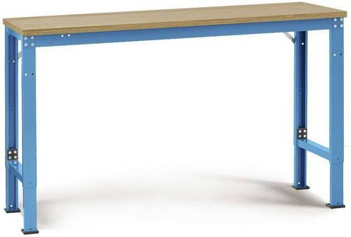 Manuflex Arbeits-Grundtisch UNIVERSAL Spezial mit Multiplexplatte, Farbe: Licht-Blau, B/T/H: 175 x 80 x 72,2-102,2 cm - Bild 1