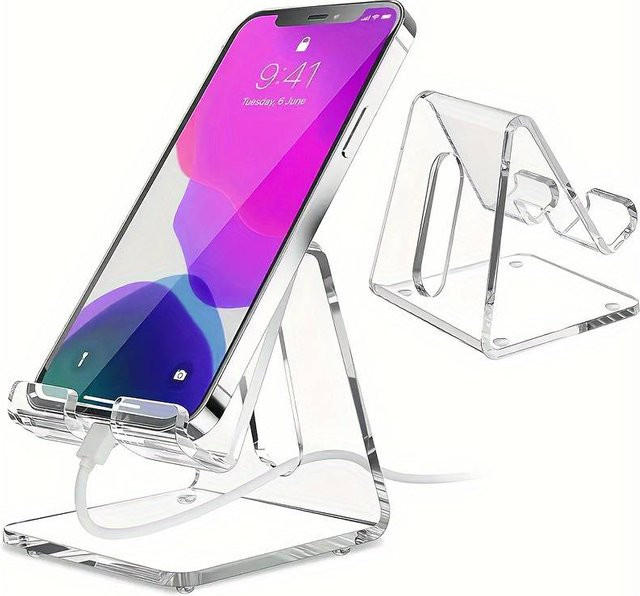 Fomscvka Handyhalter für den Tisch, transparenter Desktop-Ständer für Smartphones - Bild 1