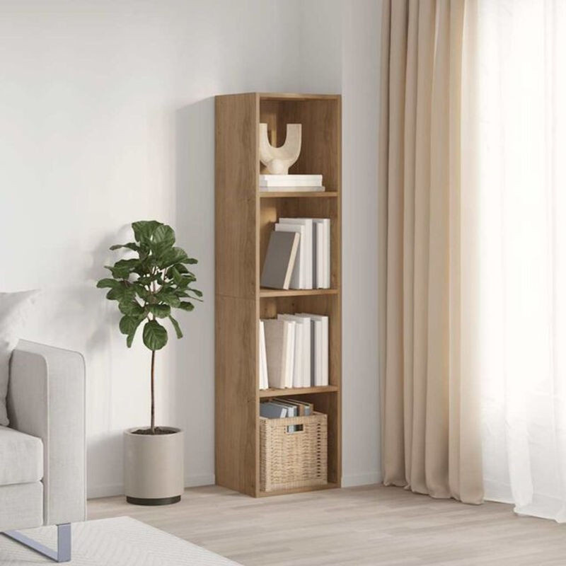 Vidaxl Bücherregal und TV-Schrank Artisan-Eiche in Braun aus Holzwerkstoff, B/T/H: 36 x 30 x 143 cm - Bild 1