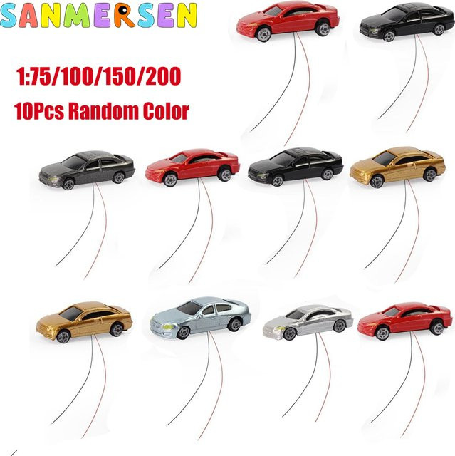 SANMERSEN Beleuchtete Autos mit Scheinwerfer und Rücklichtern, Fahrzeuge, 10-teiliges Set - Bild 1