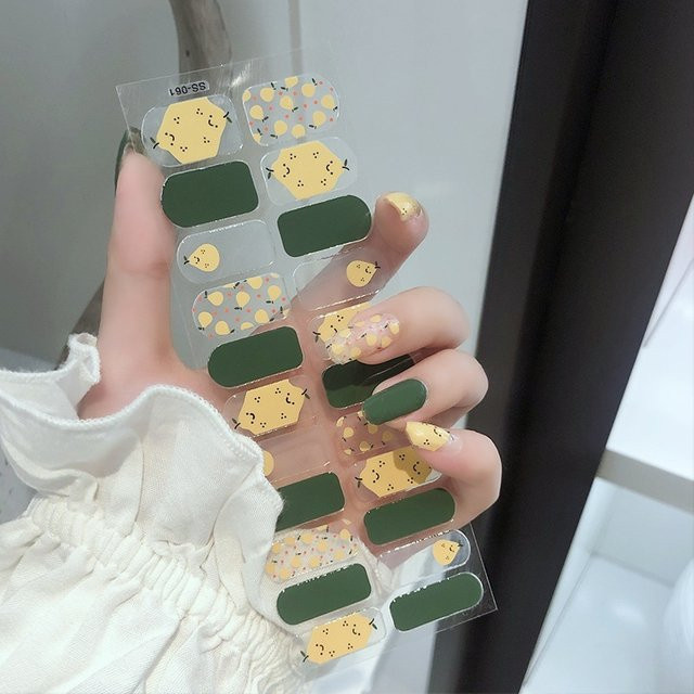 HOEPOOK Nagelaufkleber, Blume Obst, Gold Folie Glitter, Glänzend - Bild 1