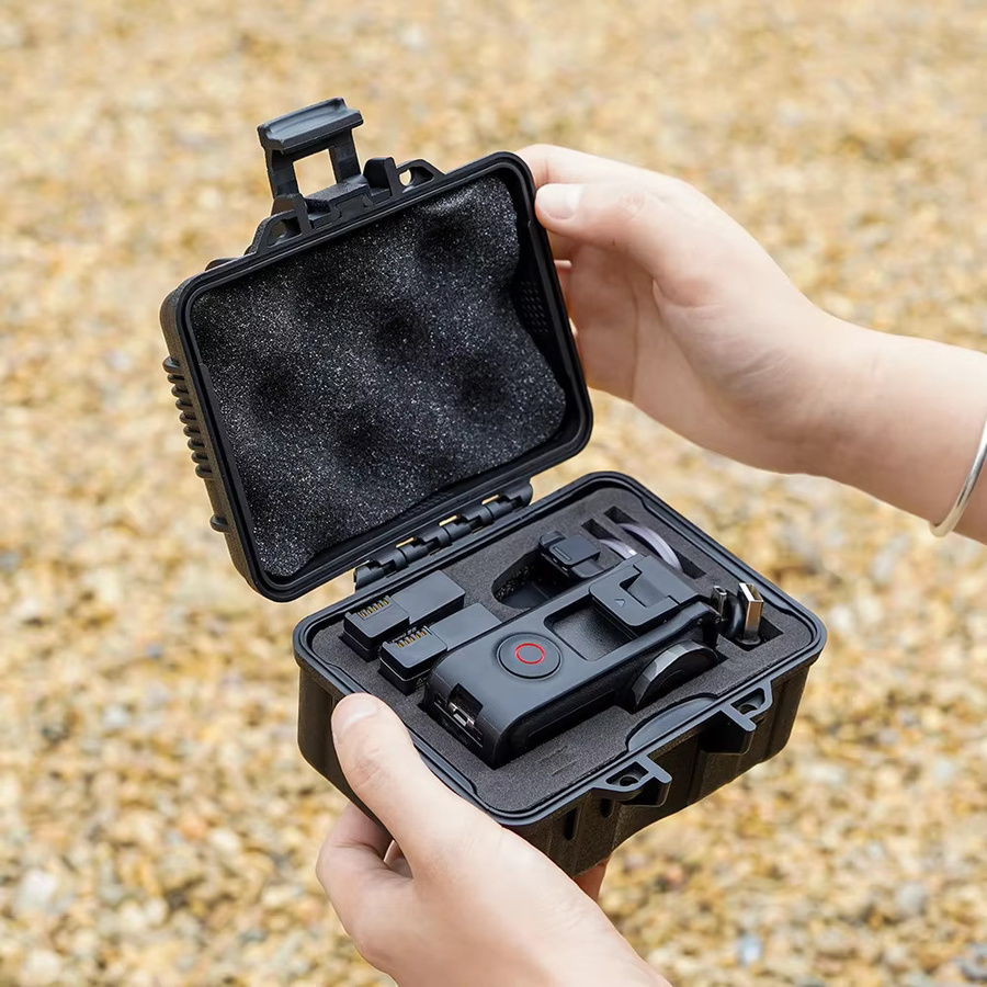 BRDRC Wasserdichter Hartschalenkoffer für DJI Action 6, DJI Action 5 Pro, Osmo Action 4 und Osmo Action 3 in Schwarz – Tragbare Reise-Aufbewahrungstasche für dein Kamerazubehör - Bild 4