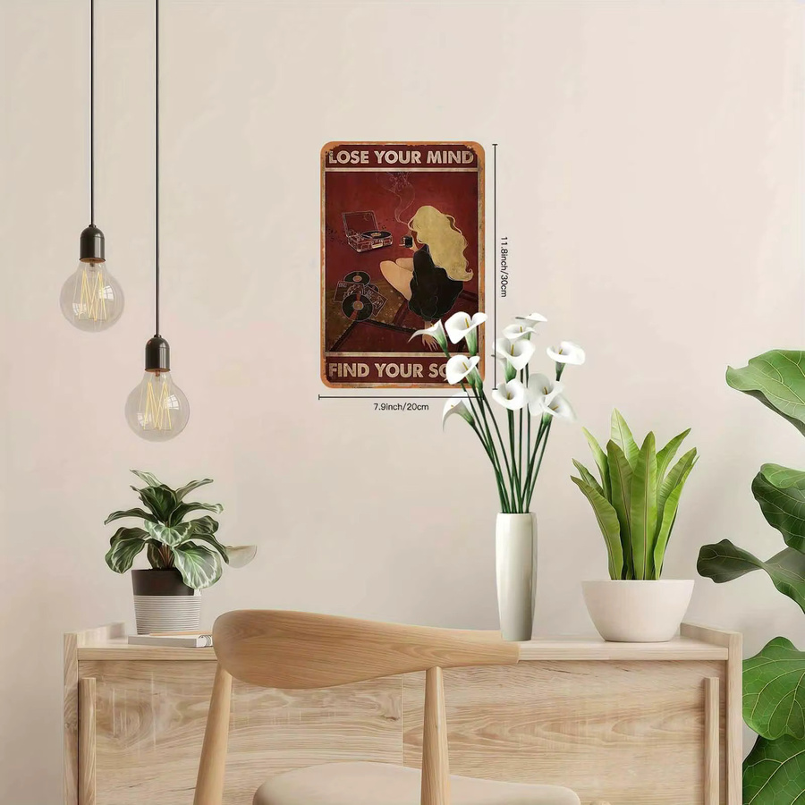 CIFBUY Vintage Musik Wandkunst Poster mit Sängerin, Vinyl und Kassetten im Boho Stil, Mehrfarbig - Bild 2