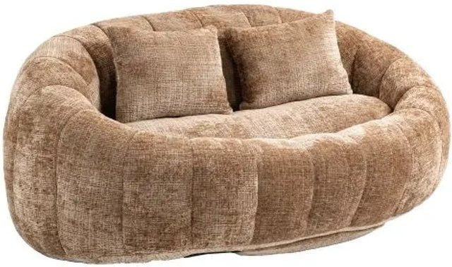 PXloue Stoffsofa Sitzsack aus Chenille und Samt in Braun für Erwachsene und Kinder B/T/H: 150 x 95 x 63 cm - Bild 1