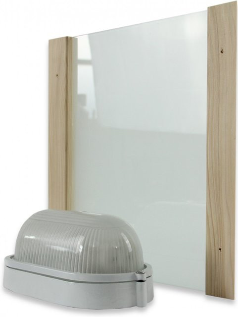 Karibu Saunalampe LUNA PREMIUM aus Holz und Aluminiumlegierung mit Einscheibensicherheitsglas - Bild 1