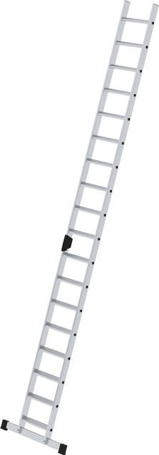 PROREGAL Stufen-Anlegeleiter mit Standard-Traverse, 18 Stufen, Silber - Bild 1