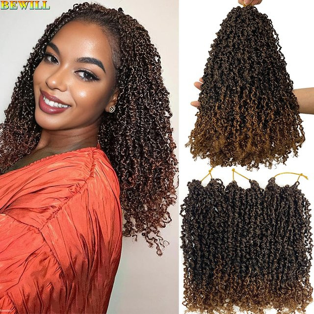 BEWILL Yanky Twist Crochet Braids, synthetisches Haar, 8-12 Zoll - Bild 1
