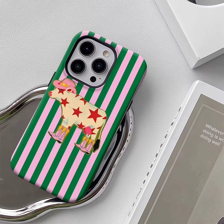 Cowboy Calf Handyhülle für iPhone 17 16 15 14 13 12 Pro Max Plus mit doppelschichtiger Rückseite in Multicolour - Bild 4