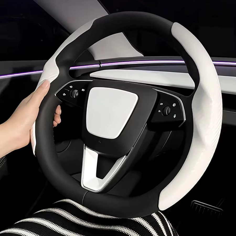 Tesla Model Y Juniper 2025 2026 Zubehör-Set mit Armaturenbrett-Verkleidung, Mittelkonsolen-Aufkleber, Armlehnenpolster und Lenkradabdeckung - Bild 2