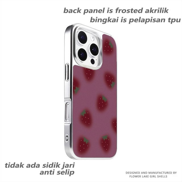 DecoPhone Stoßfeste Handyhülle Erdbeer-Frost in Rosa für iPhone 11 bis iPhone 17 Pro Max AIR PLUS - Bild 1