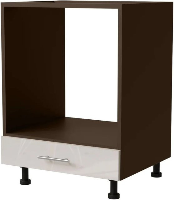 Feldmann-Wohnen Herdumbauschrank Brerra D11K/60 in Lava Creme Hochglanz B/T/H: 60 x 50 x 82 cm - Bild 1