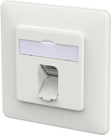 Metz Connect E-DAT C6A IDC Ethernet LAN Dose, 1 Port, Unterputz, Verkehrsweiß - Bild 1